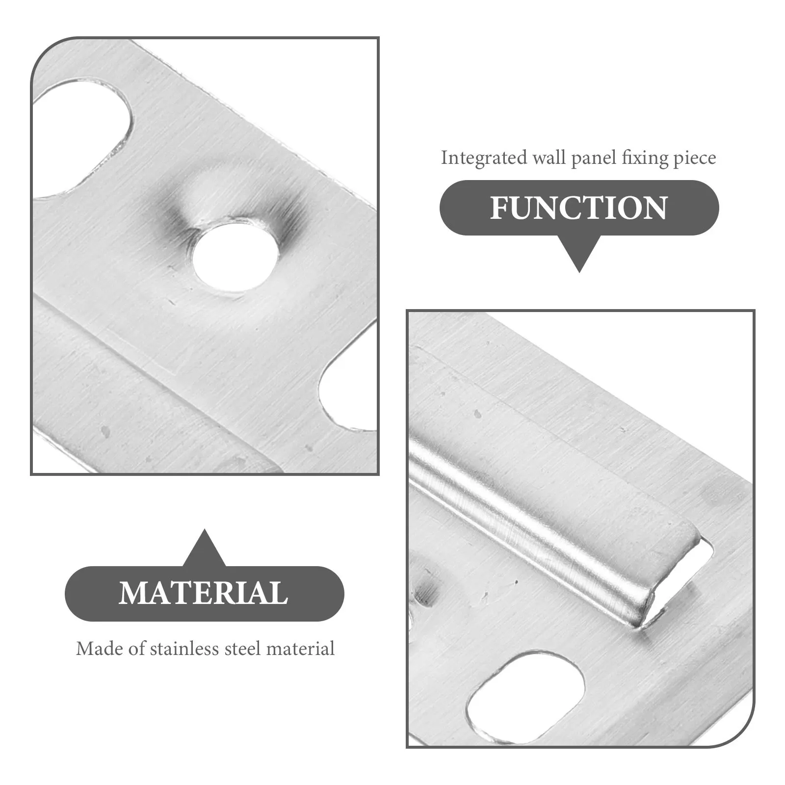 

100Pcs Stainless Steel Wall Panel Buckles Thickened Rust Resistant Furniture Fixing Piece Easy Install Integrated Panel Clamp