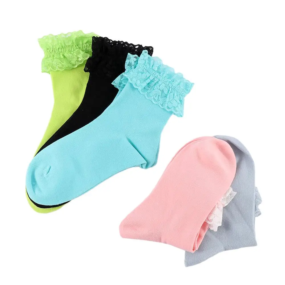Cotton Frilly Ruffle Ankle Socks Short Sock Socks Boat Socks