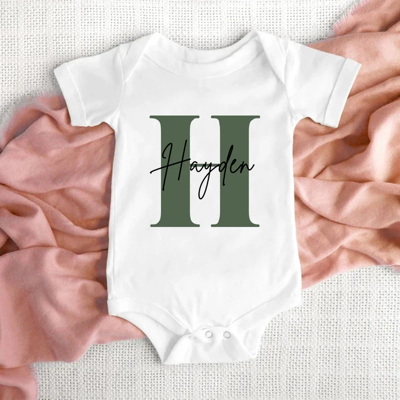 Personalized Baby Name Bodysuit Custom Newborn Name Clothing Pregnancy Reveal Gift Personalised Toddler Jumpsuit Sleep Suit