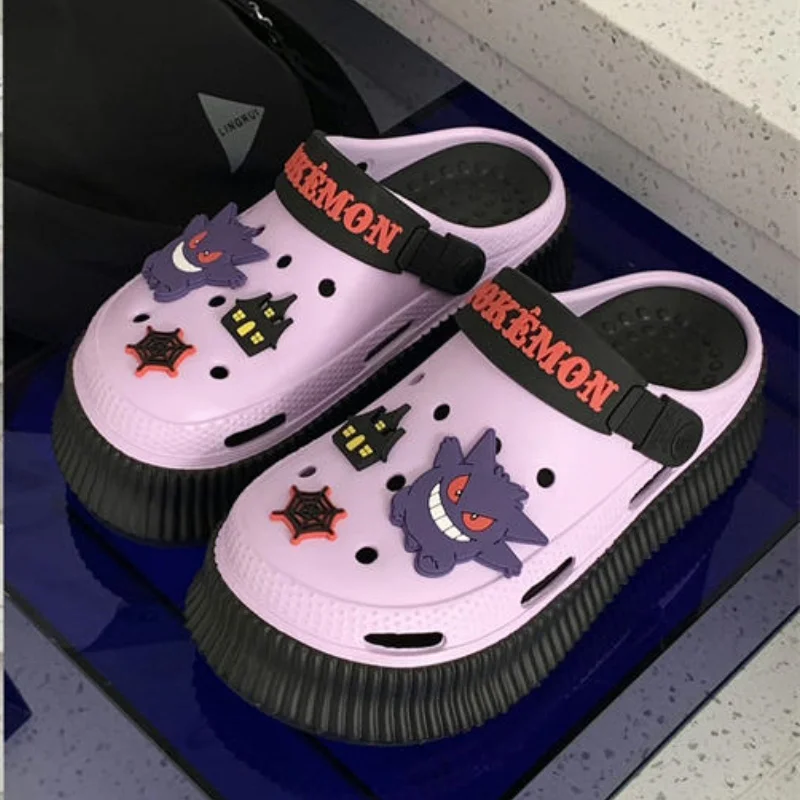 PokéMon Gengar Anime Cave Shoe Women In Summer Thick Soled Ins Trendy And Personalized Internet Celebrity Cool Dragging Shoe