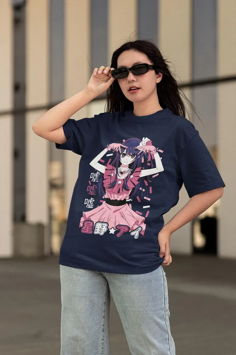 Starry Idol Journey Unisex T-shirt - Japanese Anime Design, Manga Inspired Apparel, Pop Culture Graphic Tee, Idol Fashion Wear