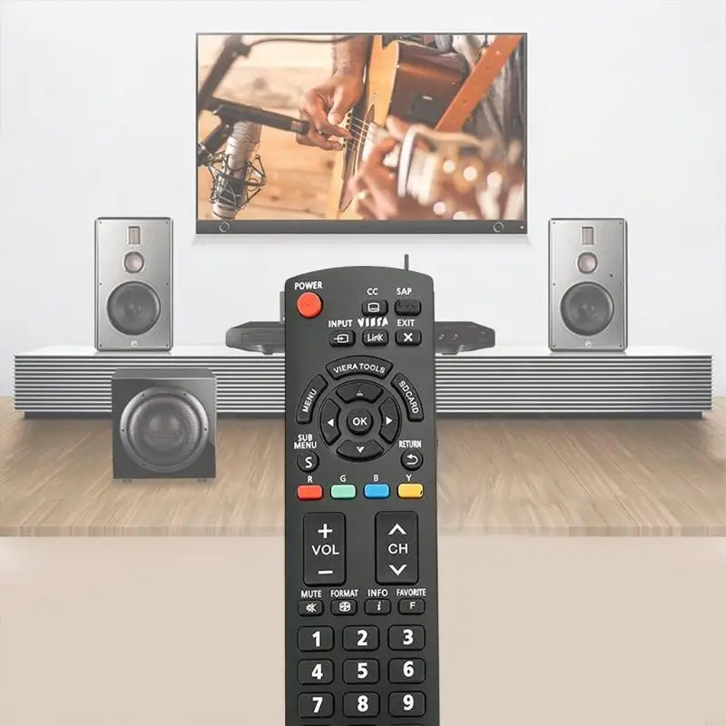 H9EB Remote Control Mudah Digunakan N2QAYB000485 untuk Televisi TCP58S2 Hitam