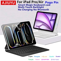Teclado Mágico Pogo Pin para iPad Pro M5 11 13 Pulgadas 12.9 M2 M3 2025, Funda con Teclado Inteligente para iPad Air 6 7 8 M3 11 13 Pulgadas