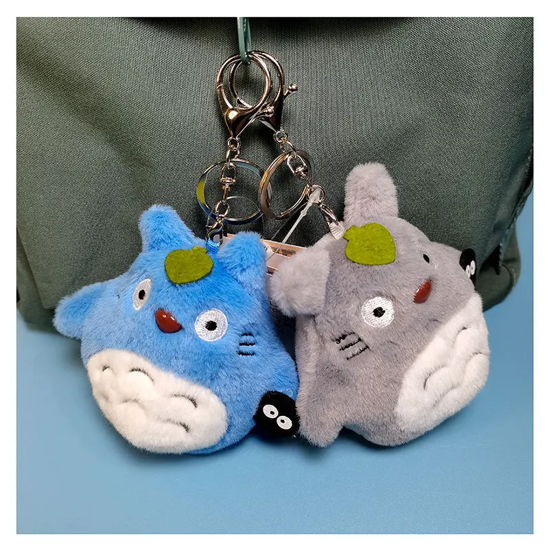 Anime Cute Cat Keychain Purse Soft Plush Zipper Small Wallet for Teens Girls Women Kawaii Data Cables Earphones Bag Key Pouch