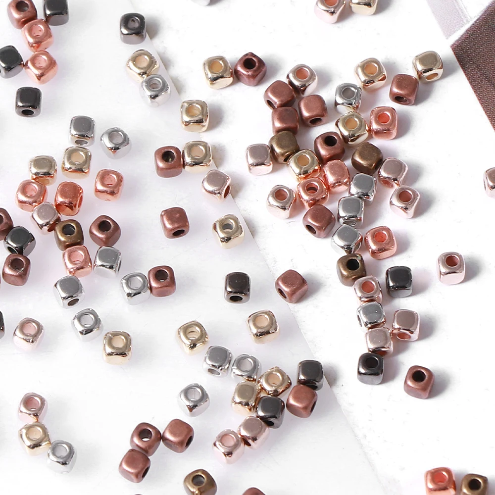 800개 CCB 사각형 둥근 모서리 비즈 3mm 혼합 색상 DIY 보석 목걸이 제작 액세서리