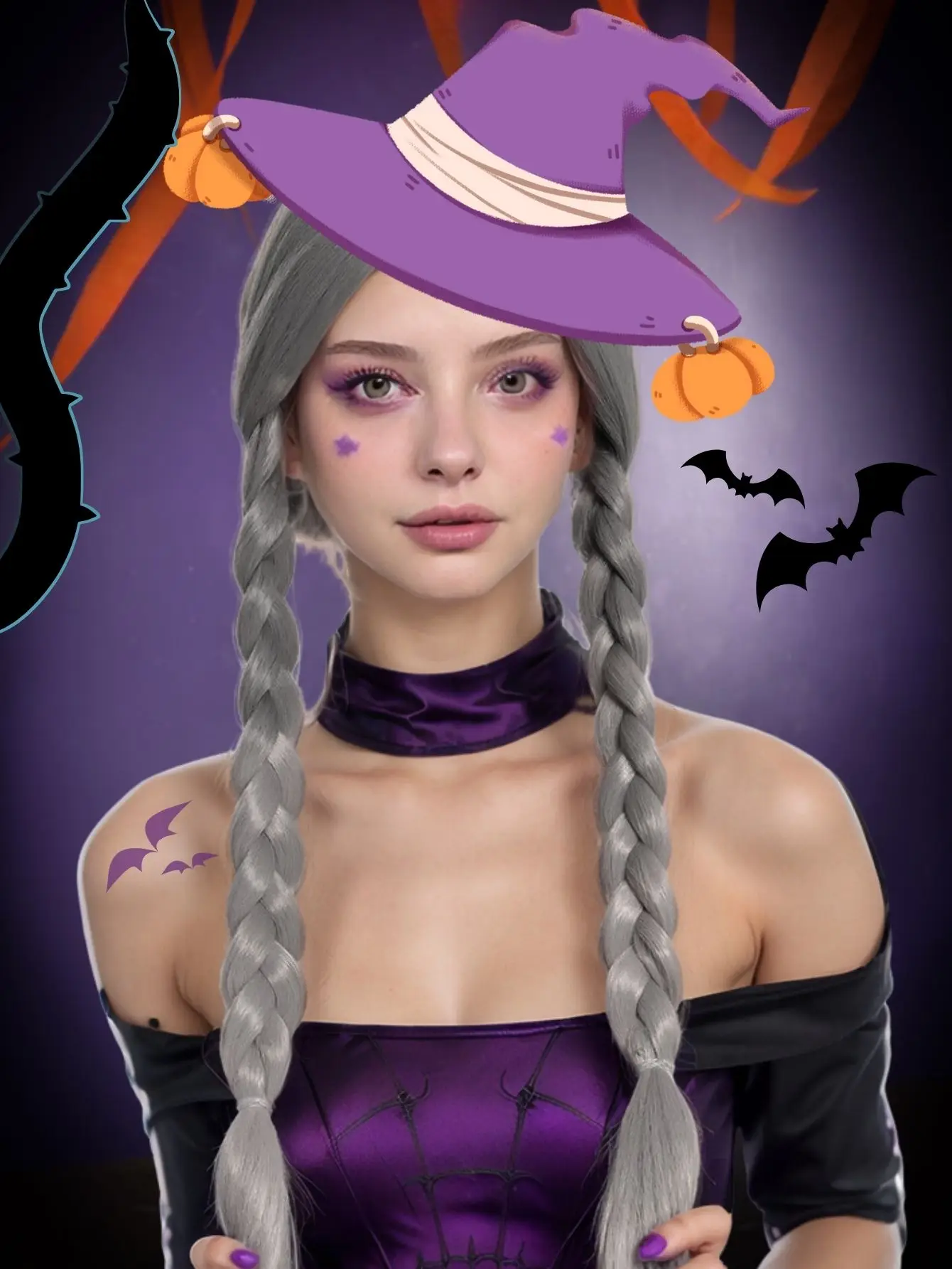 

Synthetic Hair Cap Pigtail Princess Wig for Women Braided Grey Wigs for Costume Party Peluca De Princesa Halloween Cosplay Gifts
