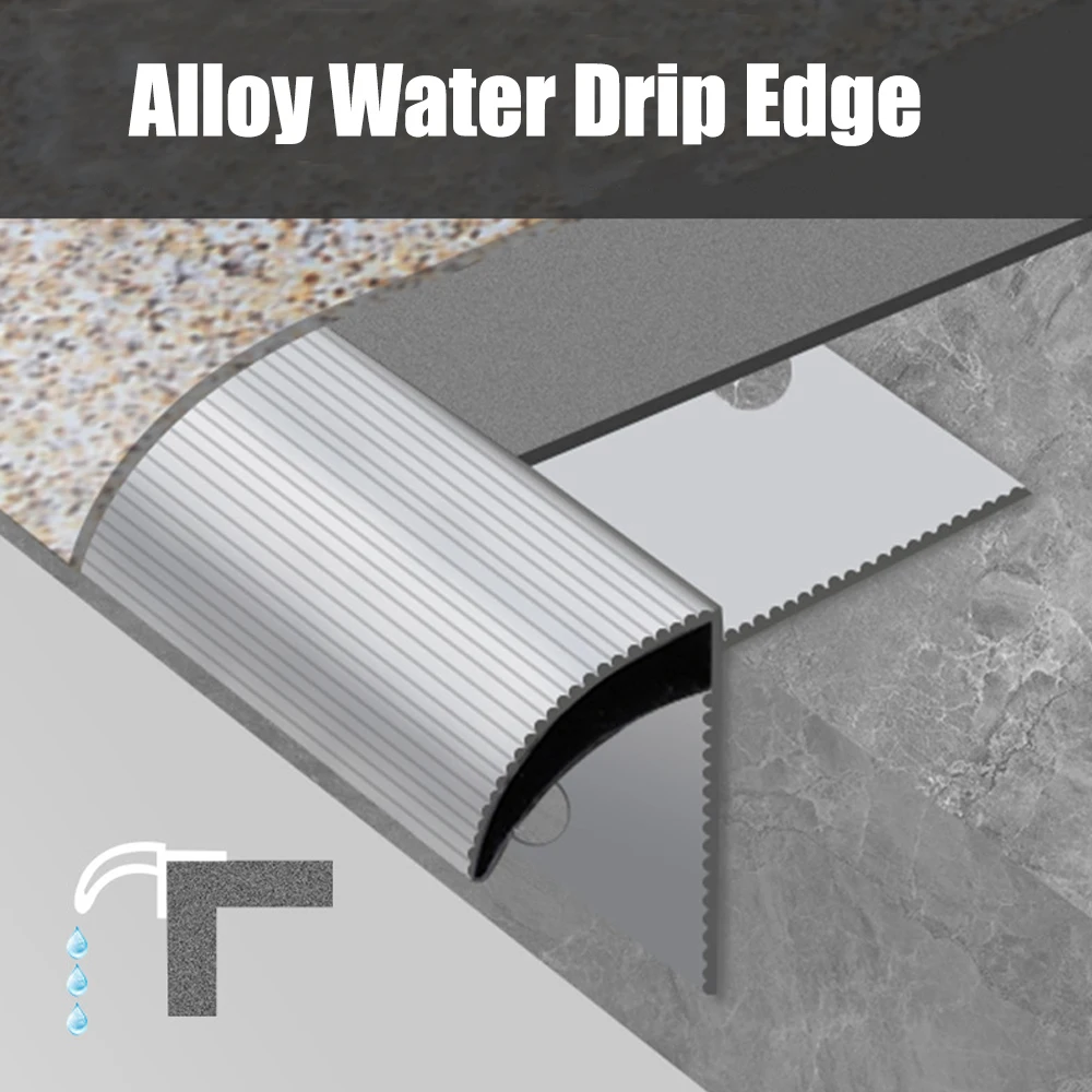 Outdoor Aluminum Alloy Drip Edge, Eaves Window Sill Drip Line, Rainproof Water Deflector, Anti-Rust Roof Wall Drainage Edge