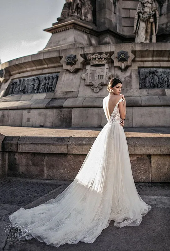 C & C Vrouwen Prom Jurken Kant Applique Tule Avondjurken Sexy Mouwloze Formele Strandfeestjurk Cocktailjurken