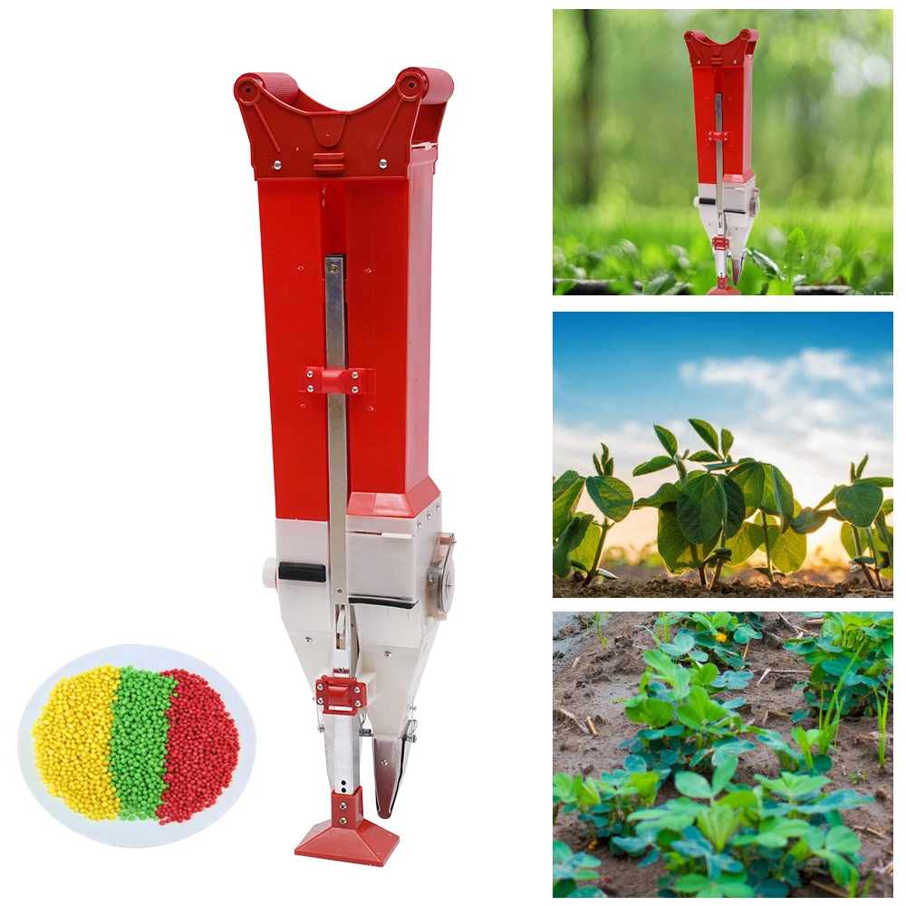 Adjustable Manual Hand-Held Fertilizer Applicator High Efficient Garden Tools Dual-tube Fertilizer