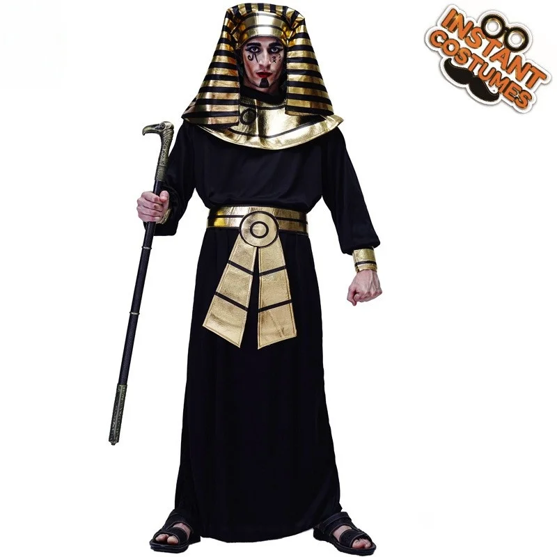 Męski strój faraona na Halloween, kostium króla, ubranie sceniczne, cosplay, tradycyjny chiński strój etniczny na występy sceniczne.