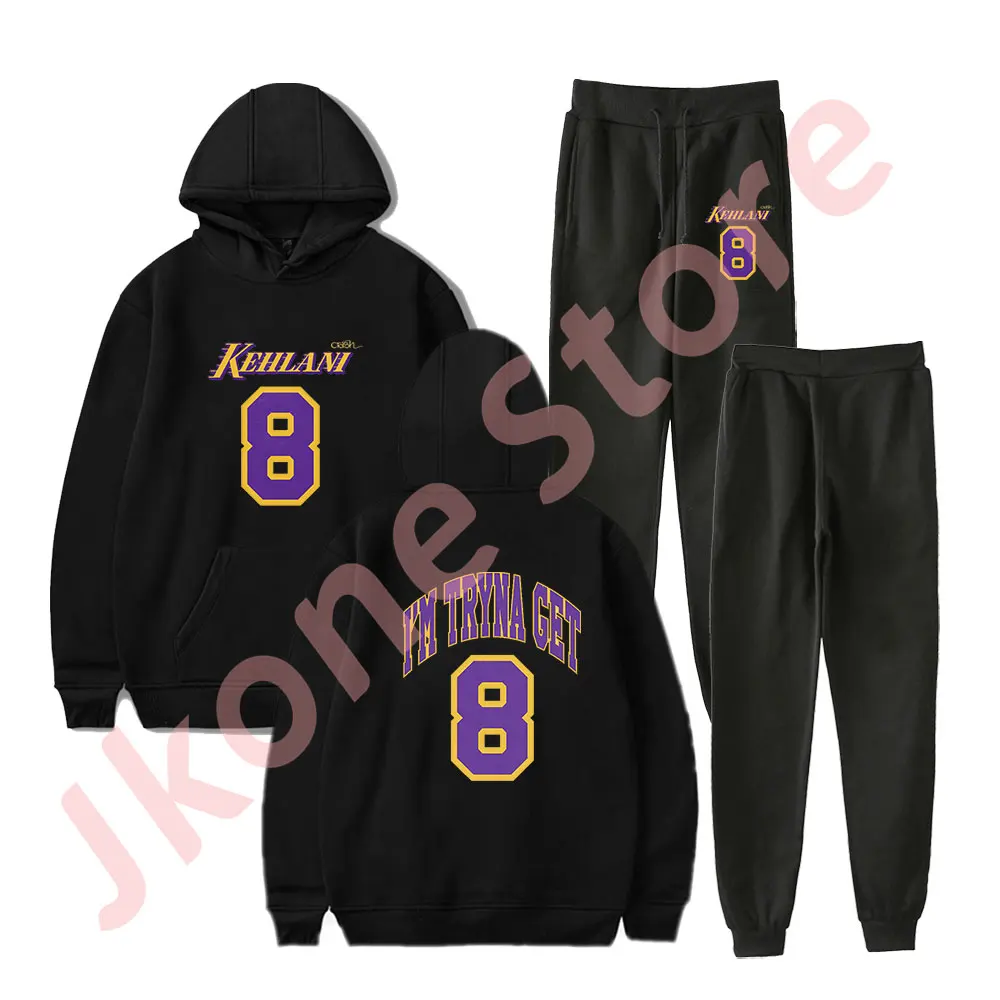 

Kehlani 8 Logo Merch Hoodies Jogger Pants Set Cosplay Women Men Fashion Casual HipHop Streetwear