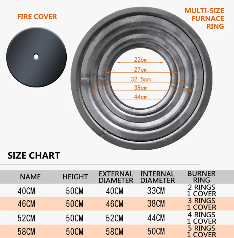 40 سنتيمتر موقد الحطب المنزلية دخاني الحطب موقد المحمول وعاء كبير في الهواء الطلق كوكتوب cocina دي الغاز portatil