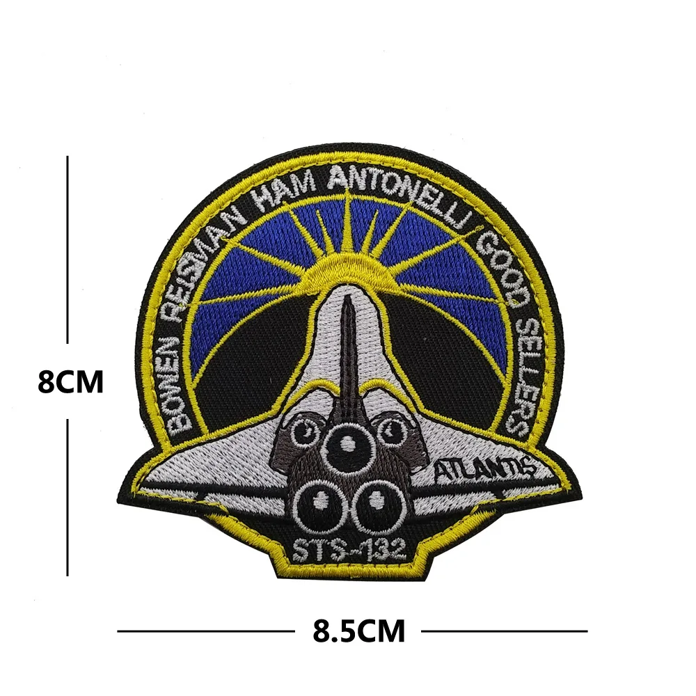 Vintage oryginalny zestaw aplikacji Apollo 11 Voyager z tylną przestrzenią naszywka Collage USA Missionen 1 7 8 9 10 11 12 13 14 15 16