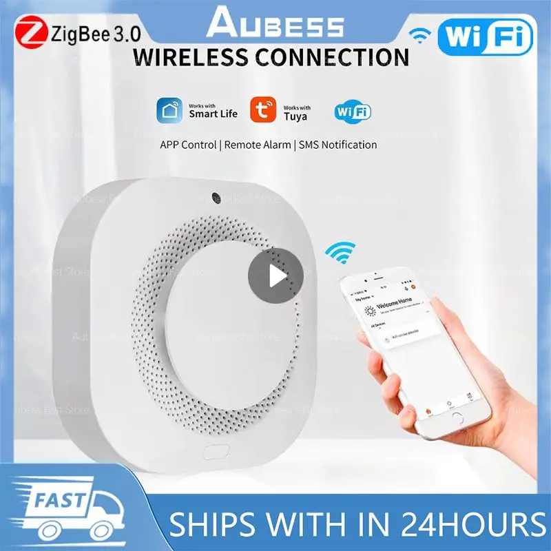 

Zigbee Tuya WiFi Smoke Alarm Fire Protection Smoke Detector Smokehouse Alarm Home Security System Firefighters Smart Life APP