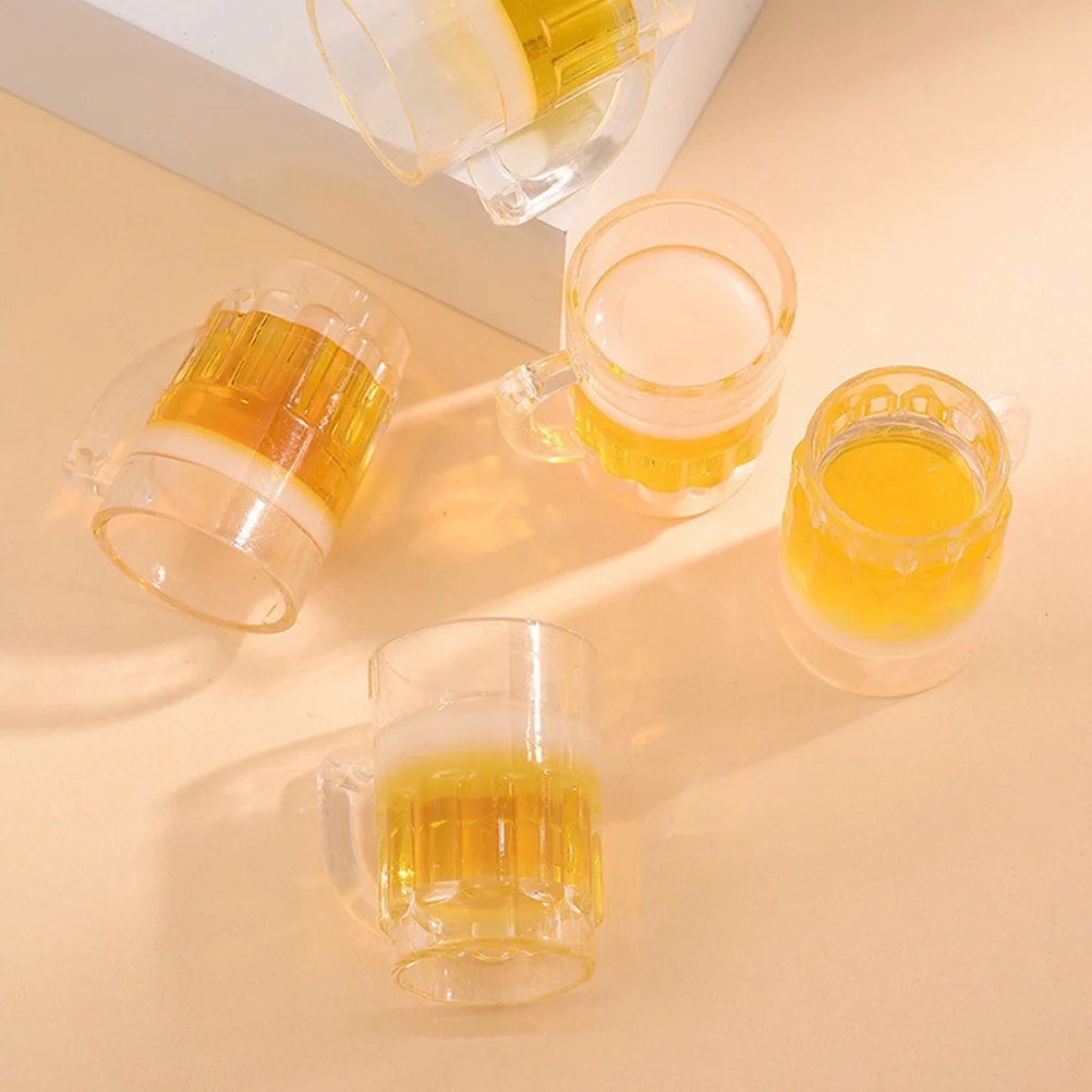 12 pezzi in miniatura tazza di birra tazze in resina realistiche per la decorazione della casa delle bambole accessori per la casa minuscola simulazione delle bevande puntelli per foto casa