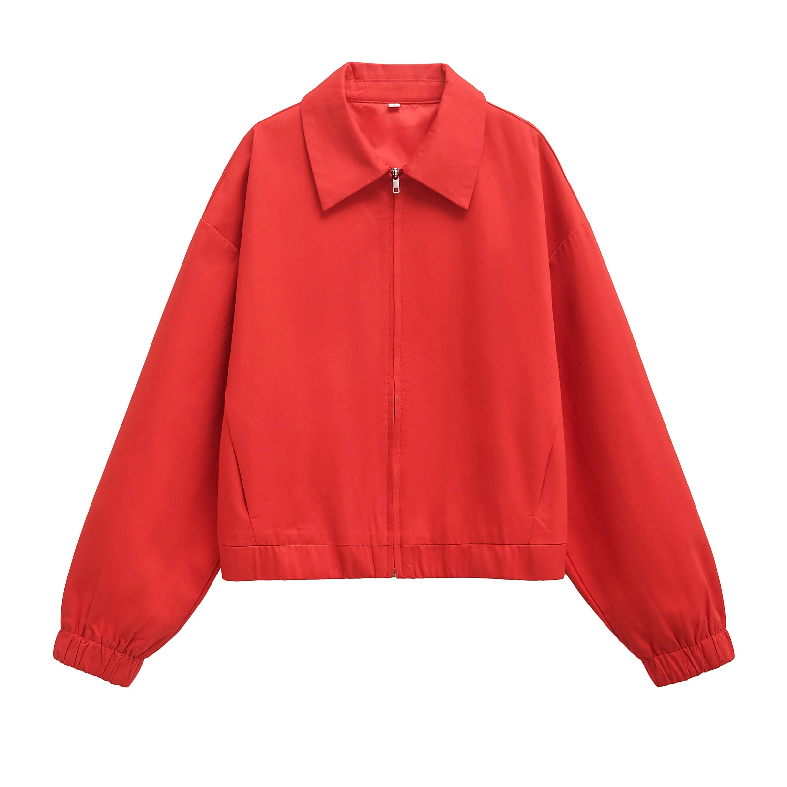 JNLEAOG Женское пальто-пилот Jaet на молнии с дизайном-стойкой, верхняя одежда с длинным светом из полиэстера с откидным воротником