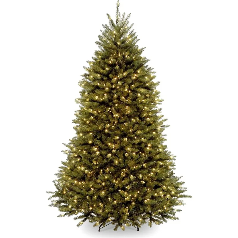 

Pre-Lit Artificial Full Christmas Tree, Green, Dunhill Fir, White Lights, Includes Stand, 6 Feet