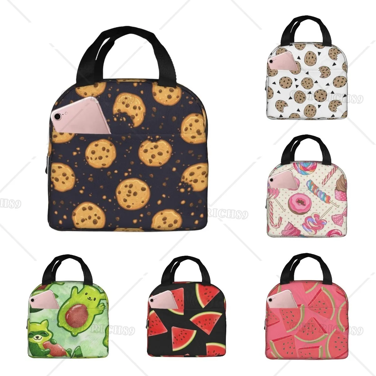 

Изолированная сумка для ланча с забавным печеньем для женщин и мужчин, многоразовый портативный охлаждающий Ланч-бокс большой вместимости для офиса, работы, пикника, путешествий