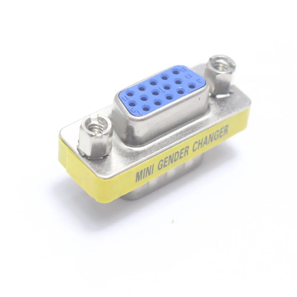 1pcs VGA 15 Pin Male Plug to Female jack Gender Changer Conversion Adapter HD15 Computer Monitor Video Connector