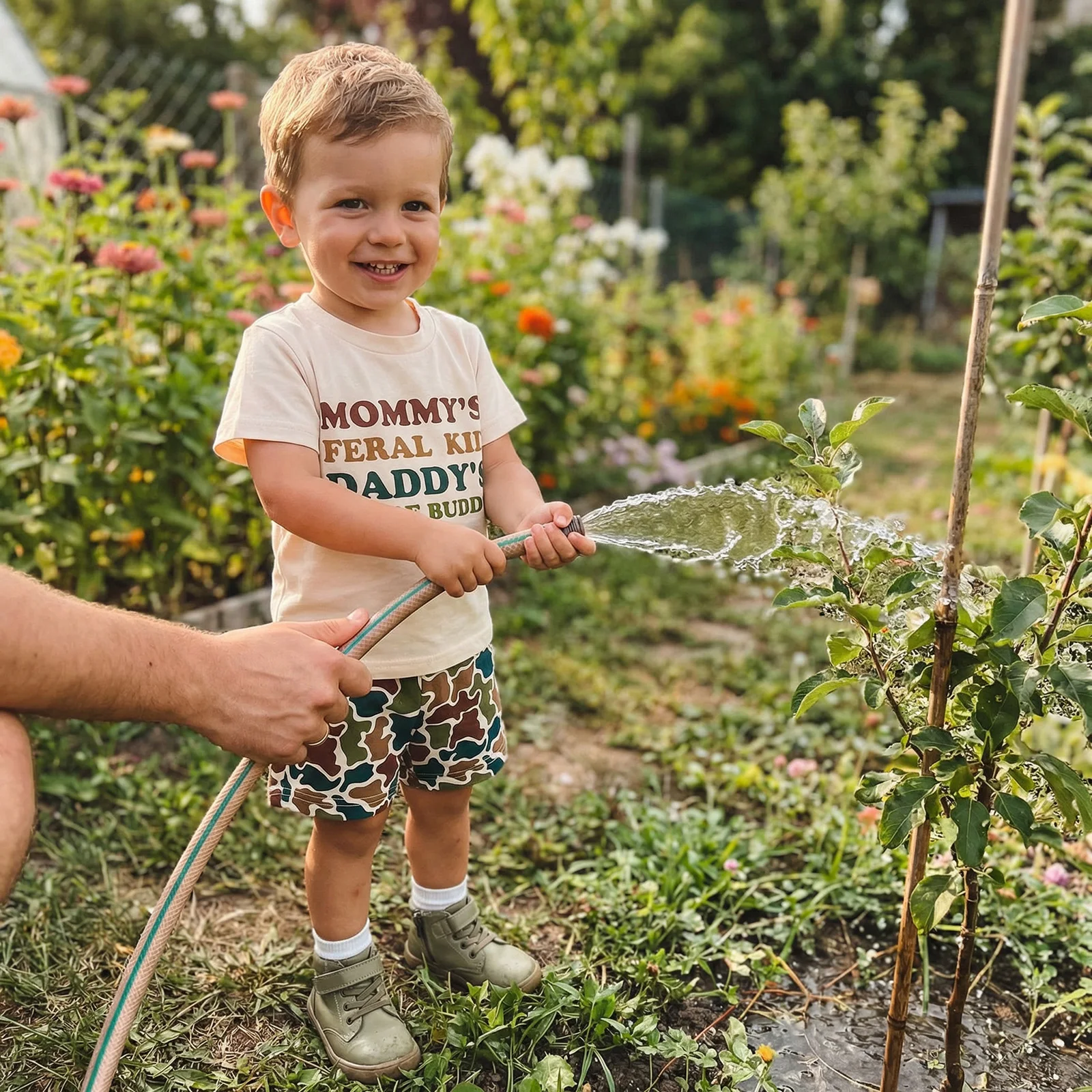 

2Pcs Toddler Baby Girls Outfits Summer Short Sleeve Crew Neck Letters Print Tops and Elastic Waist Shorts Set