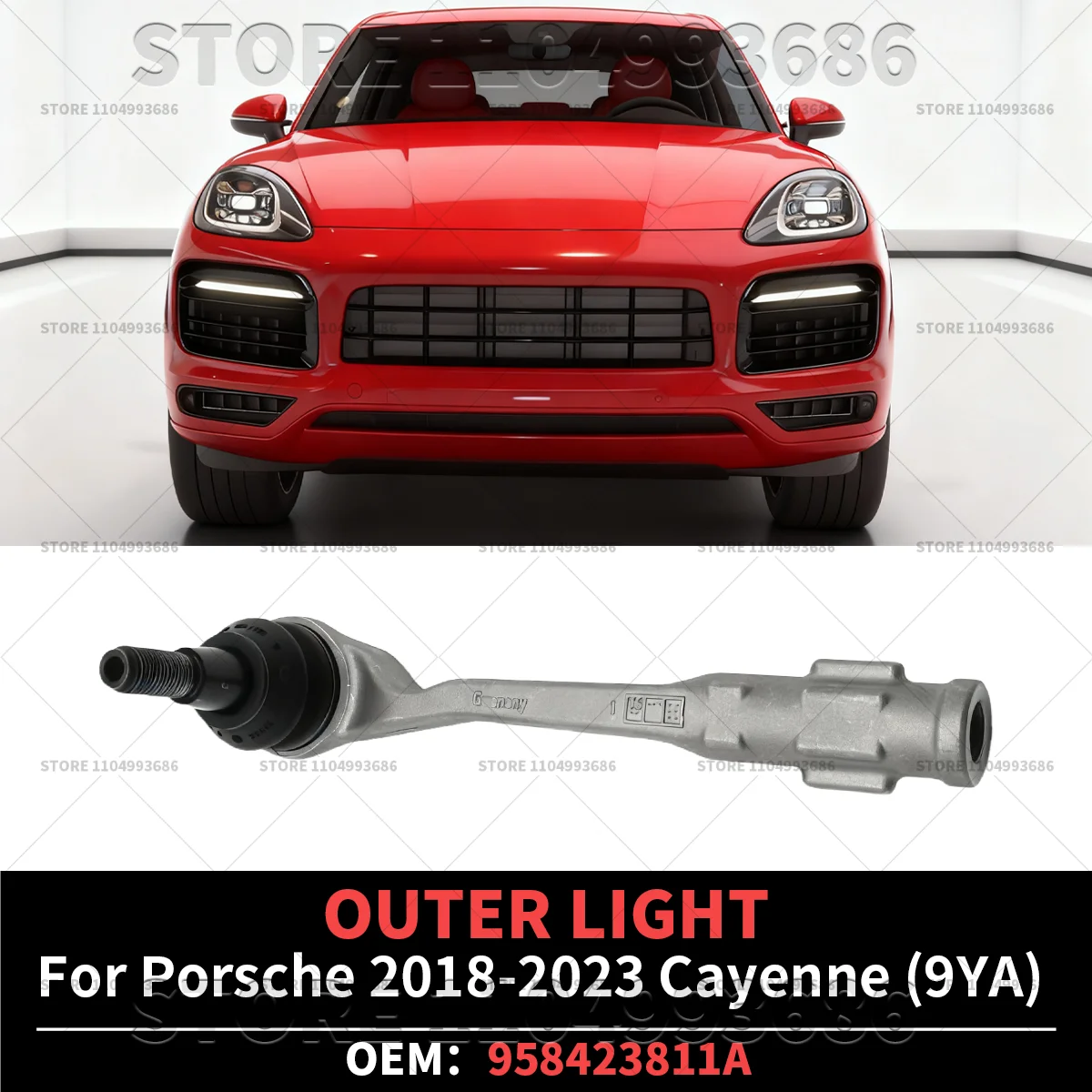 For Porsche 2018 2019 2020 2021 2022 2023 Cayenne (9YA) Outer Steering Tie Rod Ends Ball Joint OEM 958423811A 9Y0423811B