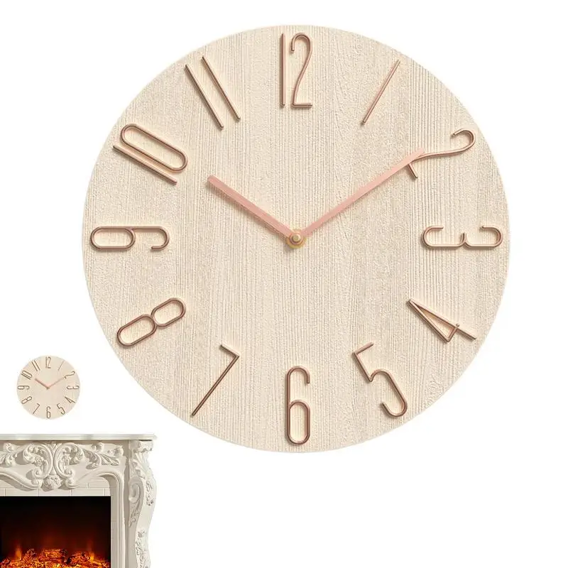 ساعة حائط صغيرة، ساعة تناظرية أنيقة، ساعة حائط سهلة القراءة، ساعة تناظرية للمدرسة الحديثة الصامتة للمنزل فوق الموقد