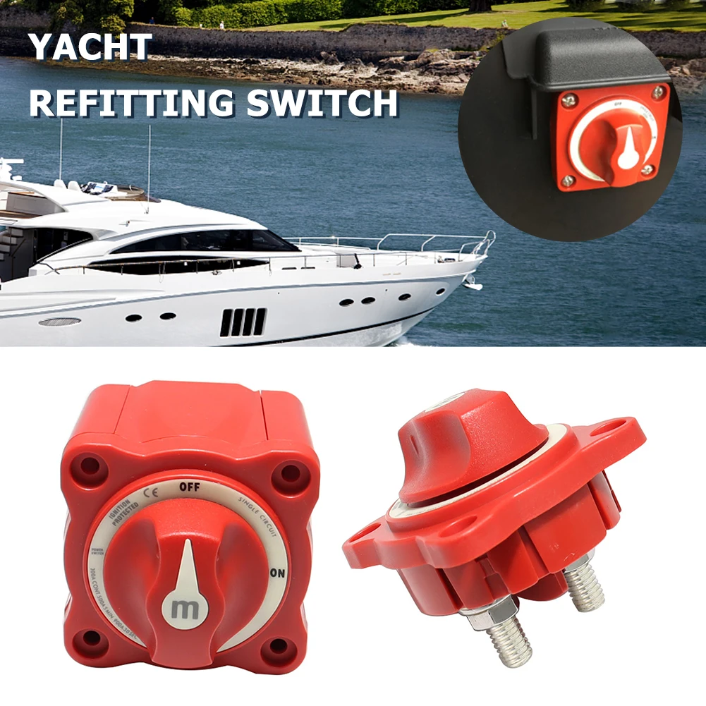 Car Auto RV 12V-48V 300A Marine Boat Single Circuit Battery Selector Isolator Disconnect Rotary Switch Cut Off IP66 Waterproof