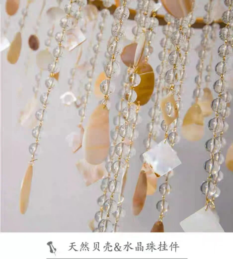 

American Duplex Crystal Chandelier Retro French For Villa Living Room Staircase Three Story Long Shell Home Decor Pendant Lamp