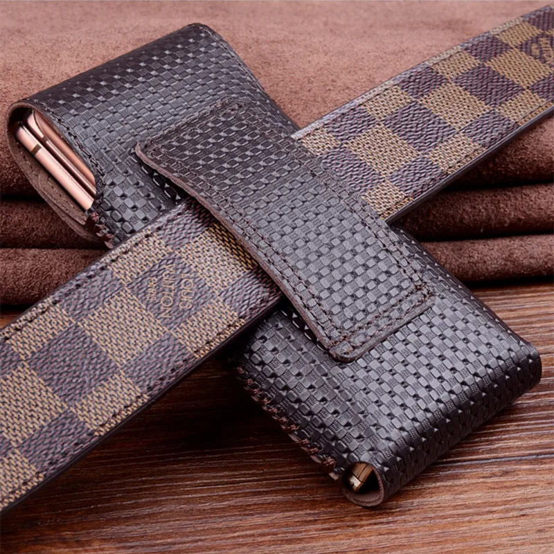 Handmade Genuine Leather Belt Waist Bag Pouch Cover for SAMSUNG Galaxy Z Fold 4 3 Fold3 Crocodile Oil Wax Magnetic Flip Case