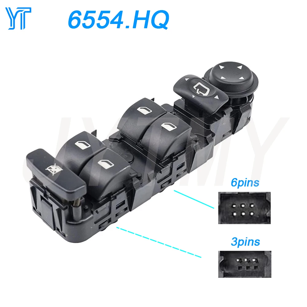 

6554.HQ for Citroen C5 C8 Peugeot 807 Driver Side Electric Window Switch Lifter Control Adjust Button Parts Car Accessories