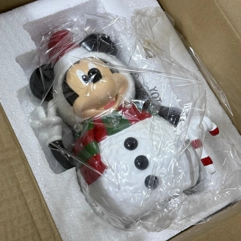 

Cute Mickey Snowman Christmas Lantern Atmosphere Desktop Anime Model Toy Ornaments Bedroom Night Light Home Decoration Gift