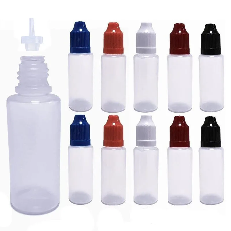 10 Stück 3 ml-120 ml Kunststoff-Tropfflaschen, leere Squeeze-Flüssigkeits-Augentropferbehälter mit kindersicherer Kappe, Reise-Probenfläschchen