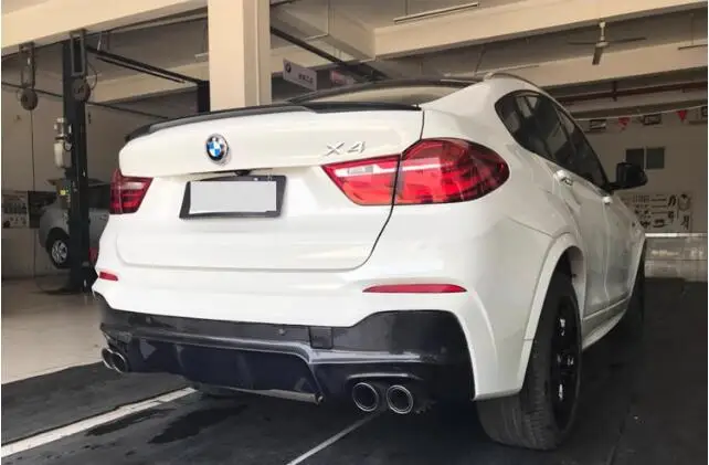 For BMW F26 X4 2014 2015 2016 2017 2018 Real Carbon Fiber Rear Bumper Trunk Diffuser Lip Spoiler Cover BodyKit