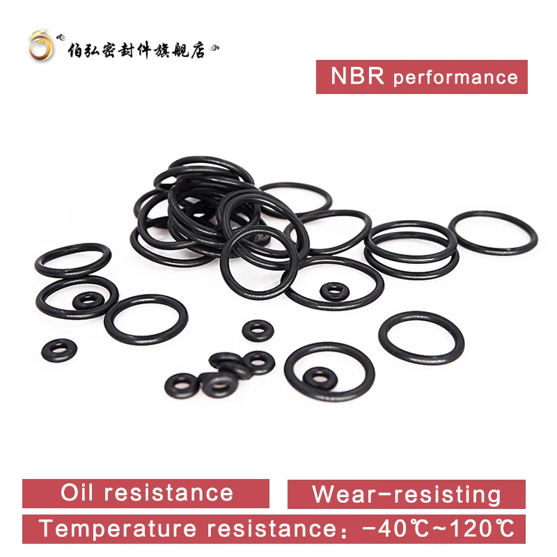 50PCS/lot Nitrile Rubber O-Ring Black NBR Sealing CS1.2mm OD5/6/8/10/12/13/14/15/16/17/18/19/20mm O-Ring Seal Gasket Oil Ring