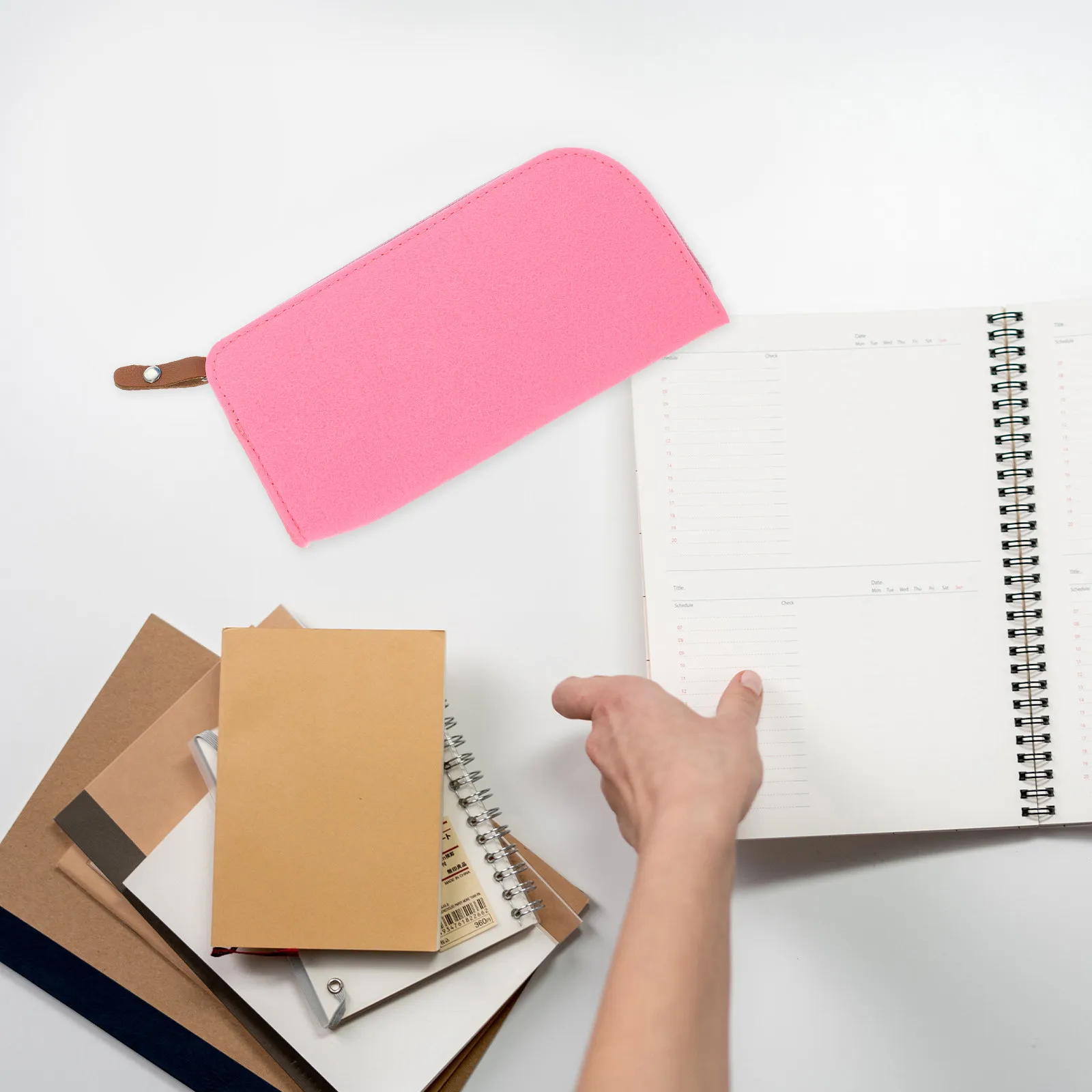 

Набор из 4 больших пеналов-органайзеров для канцелярии, портативные, ручные, из войлока высокой плотности, маленькие, для школы, офиса, творчества