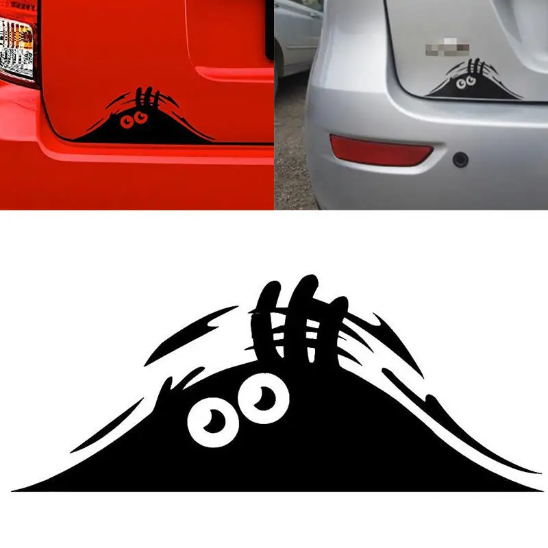 Car Stickers Funny Peeking Monster For Renault Megane 2 Captur Mitsubishi ASX Jeep Wrangler Peugeot 207 508 Accessories