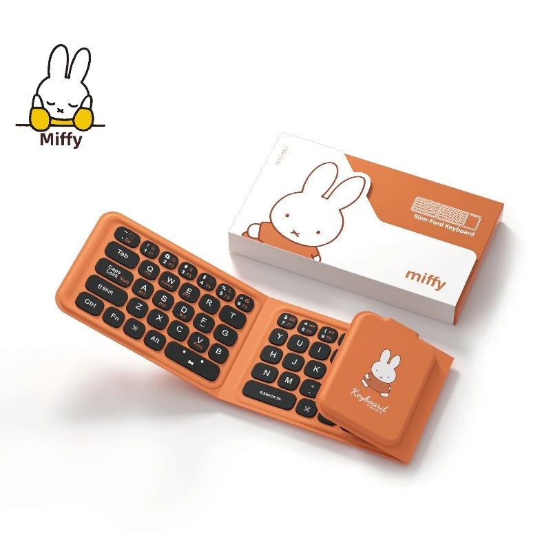 kawaii Miffy Foldable Wireless Bluetooth Keyboard for Connecting