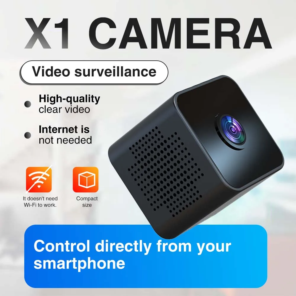 

1080P HD Mini Camera Indoor WiFi Night Vision Surveillance Security Monitoring Built-in Battery Low Power Home Camera
