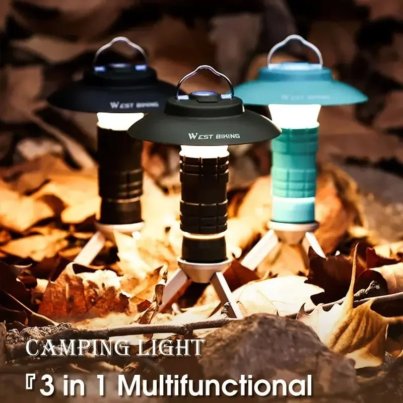 

WEST BIKING Portable Multifunction Camping Lantern USB Rechargeable 3 Modes Tent Camping Lights Outdoor Sports Camping Supplies