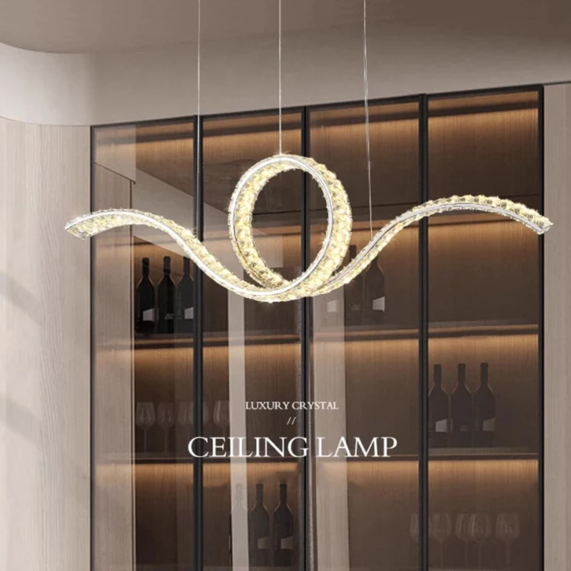 

Luxury Designer Led Crystal Chandeliers Home Lighting For Dining Room Bar Decorate Luster Ceiling Pendant Lights Indoor Fixtures