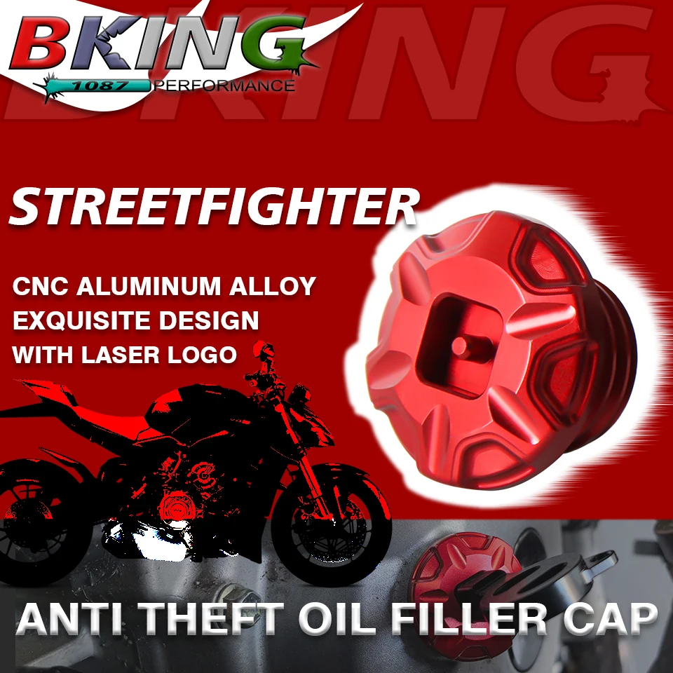 

Newest Tamper Resistant Anti theft Engine Oil Filler Cap Plug Cover For Ducati StreetFighter V2 V4 V4S Street Fighter 2020-2024