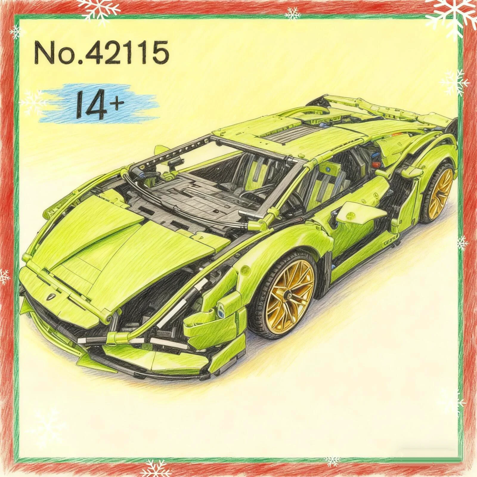 3696 Uds. Supercar mecánico definitivo, coche famoso, coche deportivo Sian FKP 42115, modelo de bloques de construcción, juguetes, regalos de cumpleaños y Navidad