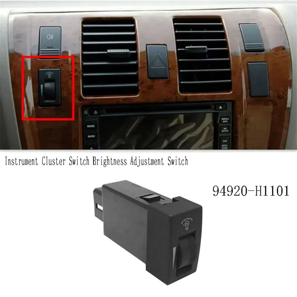 

94920-H1101 Automotive Instrument Cluster Switch Brightness Adjustment Switch for Hyundai Terracan 2001-2007