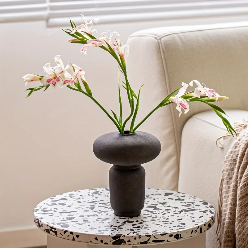 

Minimalist Ceramic Vase Wabi Sabi Style Handmade Pottery Flower Vase for Living Room Decor
