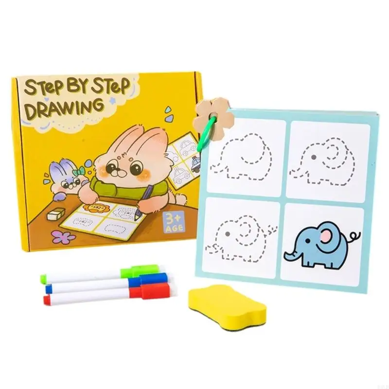 2025 새로운 어린이 단계별 드로잉 실습 도서 펜 제어 훈련 책 가정 또는 교실 교육 도구