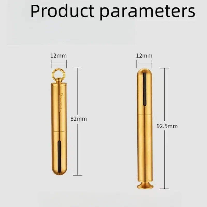 Resistant Pure Copper Keychain Lighter - Waterproof 10000 Times Match, Portable Tobacco Pressing Rod Pipe Tool for Outdoor Use