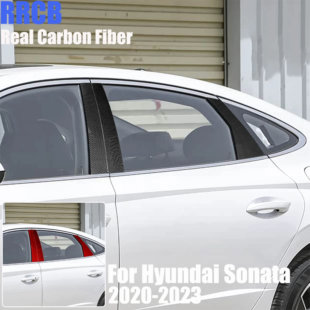 

Real Carbon Fiber Car Accessories B-pillar Panel Trim Cover Soft Sticker For Hyundai Sonata 10th Gen DN8 2020 2021 2022 2023