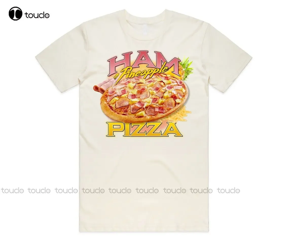 Ham & Pineapple Pizza T-Shirt Tee Funny Food Fit Hawaiian Lover Custom Aldult Teen Unisex Digital Printing Tee Shirts