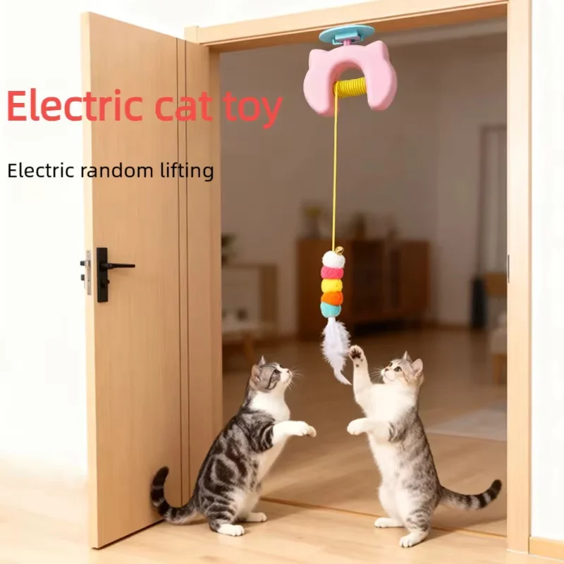 Brinquedo Elétrico Interativo para Gatos: Yo-Yo Inteligente para Pendurar na Porta com Bolas para Gatos, Artefato de Entretenimento e Auto-Entretenimento para Gatinhos