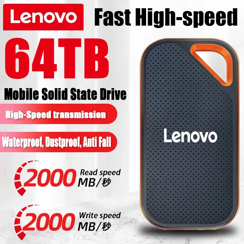 

Lenovo New External Hard Drive 1TB Storage Drive Mini Solid-state SSD USB3.1 HDD Portable 64TB External Hard Disk for Laptops